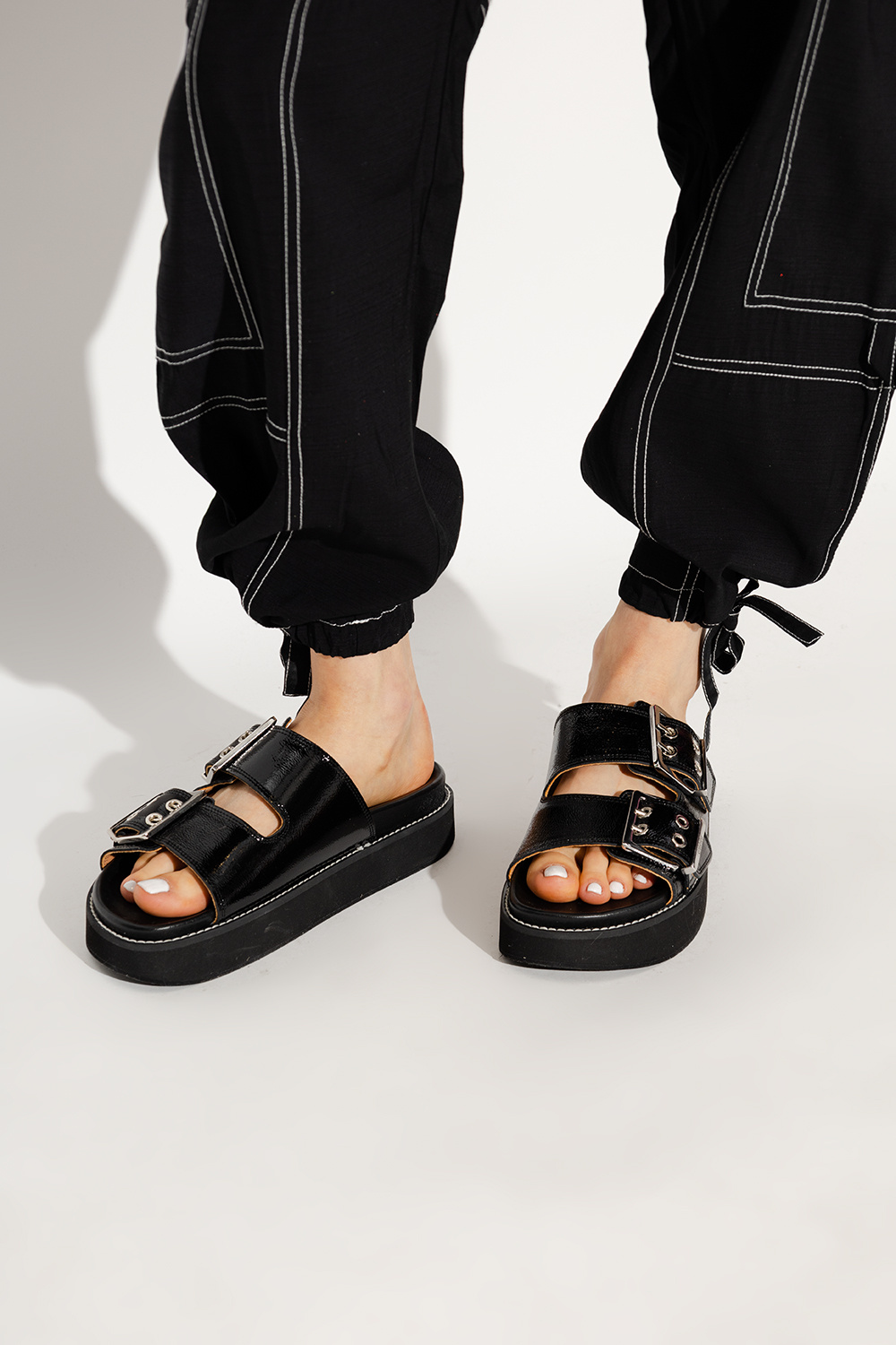 Ganni leather sandals hot sale